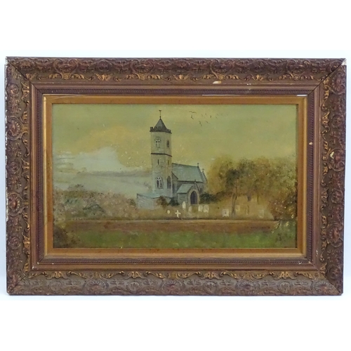 1119 - M. Scott, 19th century, Oil on canvas, Oaks Church, Charnwood Forest. Signed, titled and dated 1821 ... 