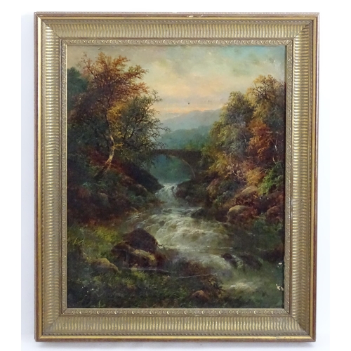 1128 - George B Yarnold, 19th century, Welsh School, Oil on canvas, Pont y Pair Bridge, Betws-y-Coed, A Wel... 