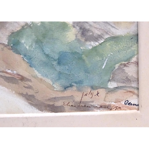 144 - Elias Newman (1903-1999), Watercolour, Haifa Bay from Mount Carmel. Signed lower right. Approx. 10 1... 