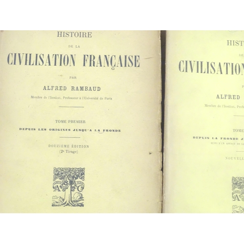 153 - Books: Ten French books to include Histoire de la Civilisation Francaise, volumes 1 & 2; Histoire de... 