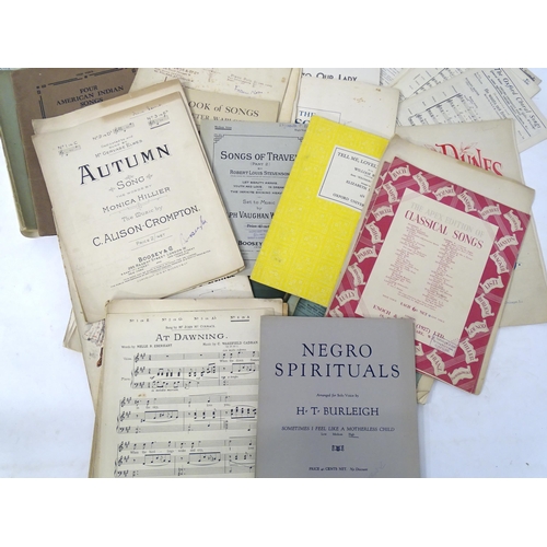 169 - A large quantity of assorted music scores to include Standard Songs by Old Masters, edited by Edgard... 