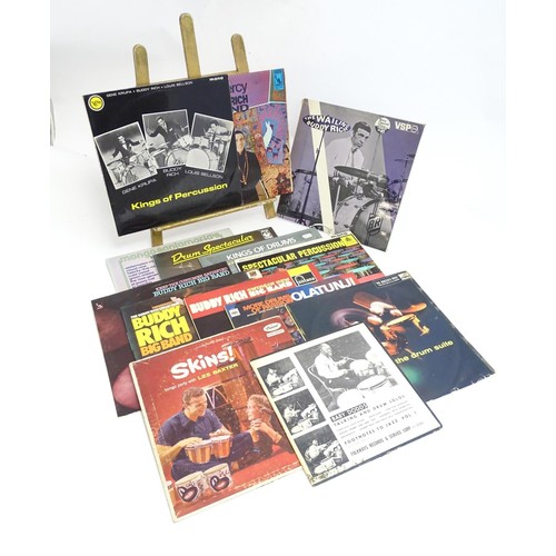 177 - A quantity of 20thC 33 rpm Vinyl records / LPs - Jazz percussionists, comprising: Ruddy Rich: The Wa... 