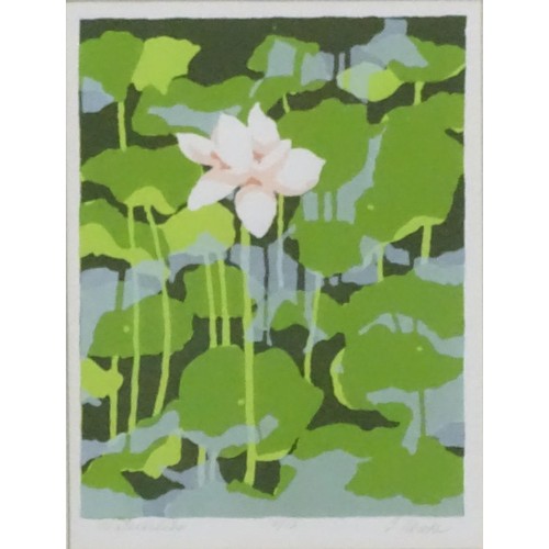 181 - J Heath, 1979, Limited edition screen print, no. 8/12, Waterlilies, Signed, numbered and titled unde... 