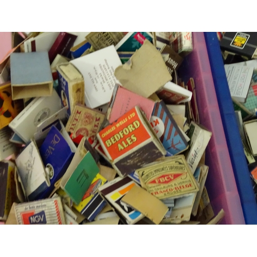 182 - A large quantity of assorted matchboxes, many advertising examples, to include Flowers Bitter, Wille... 