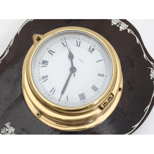 190 - 20thC combination  clock / aneroid barometer / thermometer