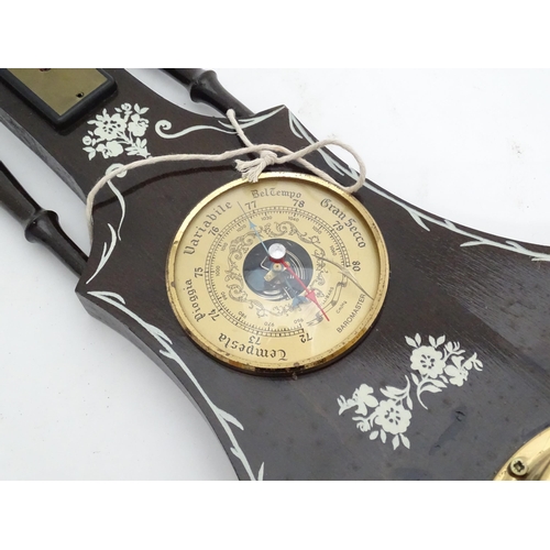 190 - 20thC combination  clock / aneroid barometer / thermometer