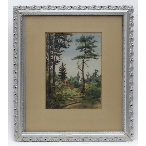 195 - F. C. Warrington, 20th century, Watercolour, A wooded landscape scene. Signed and dated 1921 lower r... 