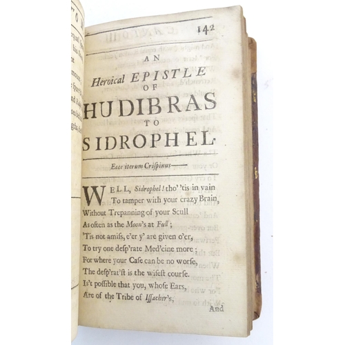 200 - Book: Hudibras, The Fifth Part, Written in the time of the Late Wars, by Samuel Butler. Published Lo... 