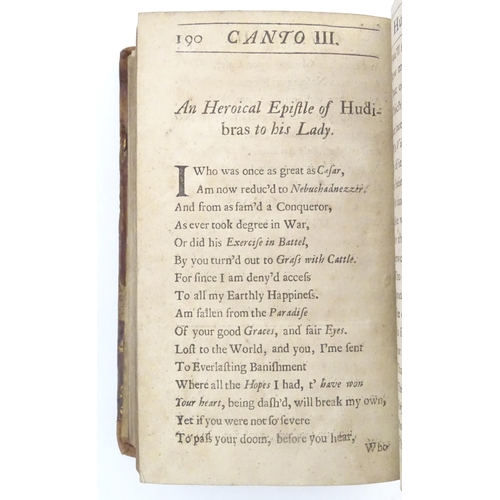 200 - Book: Hudibras, The Fifth Part, Written in the time of the Late Wars, by Samuel Butler. Published Lo... 