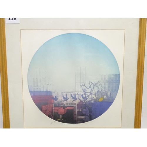 209 - A signed limited edition print titled Birds I depicting a city scape with birds. Indistinctly signed... 