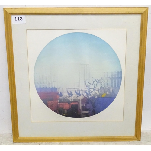 209 - A signed limited edition print titled Birds I depicting a city scape with birds. Indistinctly signed... 