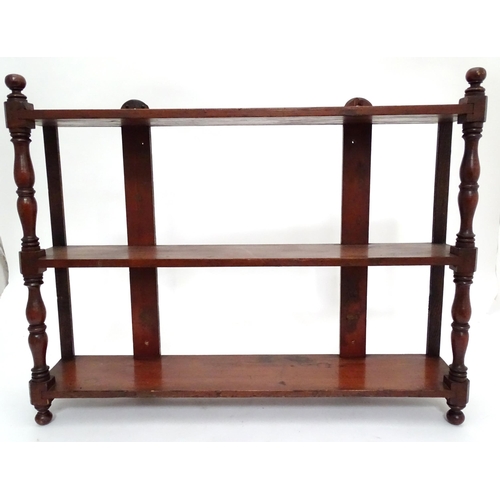 211 - Three tier wall hanging shelves. Approx 30