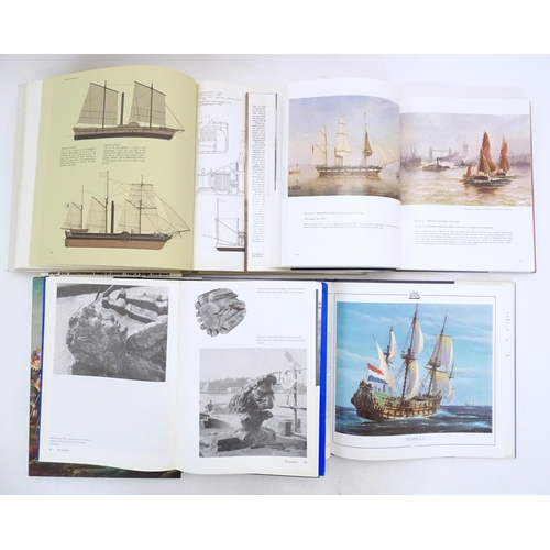 216 - Books: Great Classic Sailing Ships by Kenneth Giggal 1988, Ships and the Sea by Duncan Haws 1975, Br... 