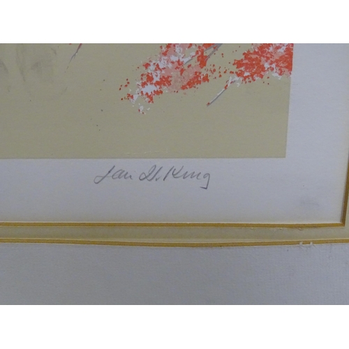 222 - A signed limited edition print titled Lake Blossom with mountains, by Jan King (Australian). Signed,... 