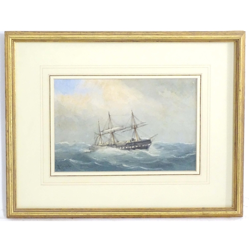 256 - Richmond Markes, 19th century, Marine School, Watercolour, Shipping at Sea, A clipper ship in rough ... 