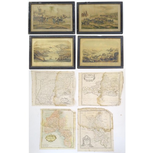 277 - Four hand coloured engraved maps after Robert Morden, comprising the counties Buckinghamshire, Oxfor... 