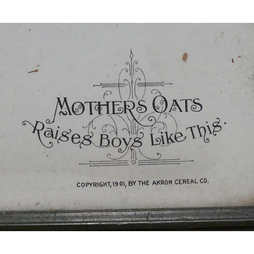 139 - Advertising: Mother's Oats, the Akron Cereal Co., 1901, Lithograph,  Mother's Boy,  Mothers Oats Rai... 