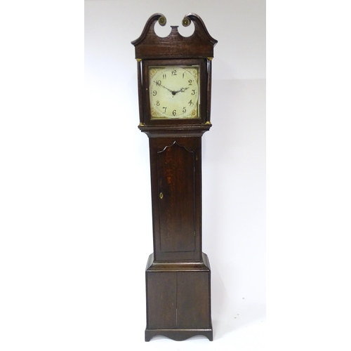 63 - A longcase clock with pained 12