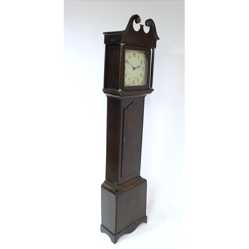 63 - A longcase clock with pained 12