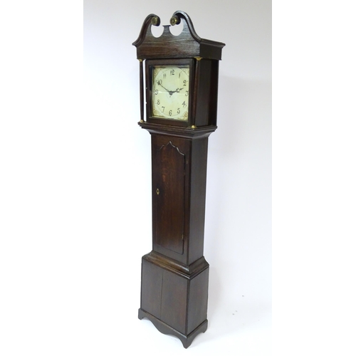 63 - A longcase clock with pained 12