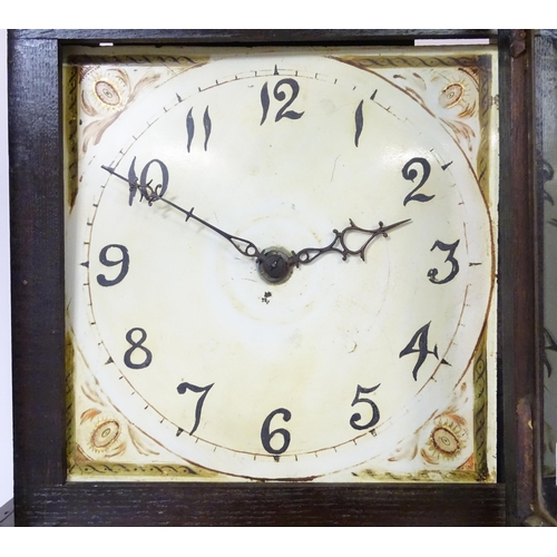 63 - A longcase clock with pained 12