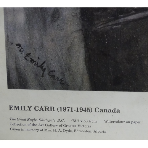 68 - A colour print titled The Great Eagle, Skidegate by Emily Carr. Approx. 28