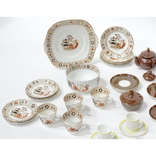 228 - A quantity of assorted tea wares to include a Radfords teapot, cups and saucers in the pattern Fento... 