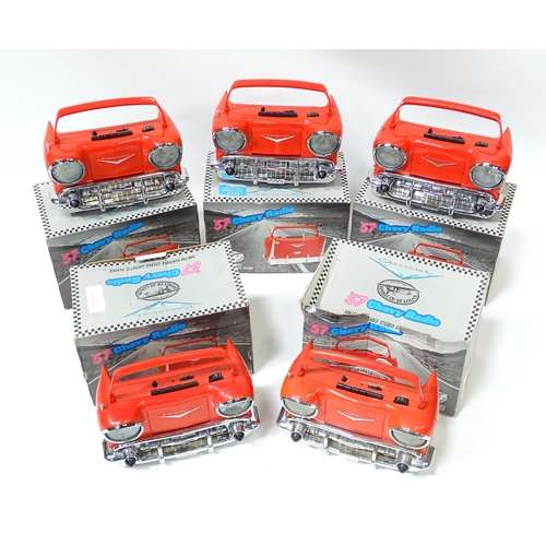 255 - 5 novelty '57 Chevy radio' (portable stereo cassette players) (5)