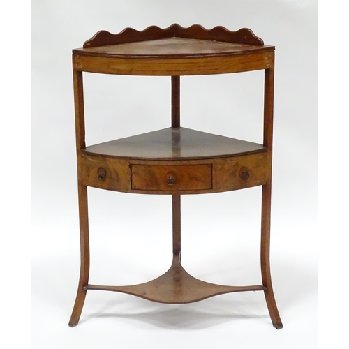 261 - 19thC mahogany corner washstand. Approx 35