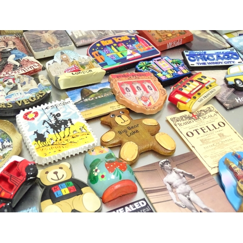 A large quantity of fridge from various worldwide destinations