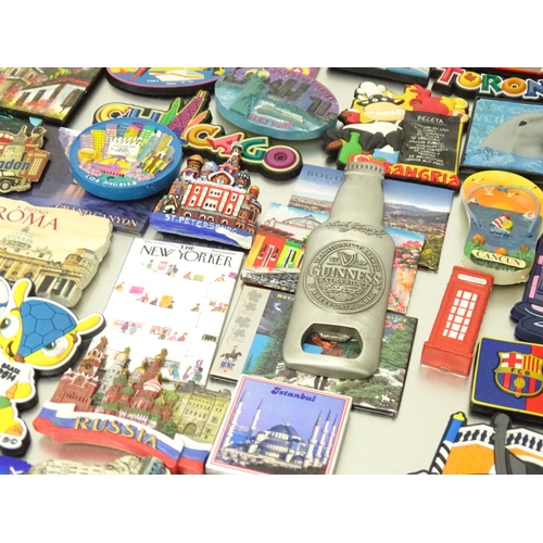 A large quantity of fridge from various worldwide destinations