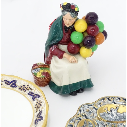 1097 - Assorted ceramics to include a Royal Doulton model titled The Old Balloon Seller, no. HN1315, an Ita... 