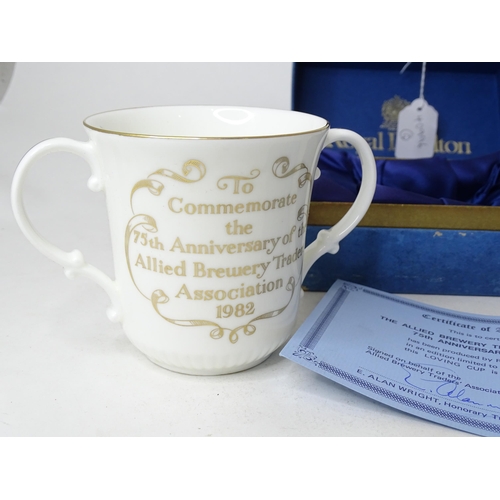 1098 - A boxed Royal Doulton limited edition loving cup commemorating the 75th anniversary of the Allied Br... 