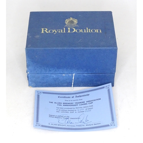 1098 - A boxed Royal Doulton limited edition loving cup commemorating the 75th anniversary of the Allied Br... 