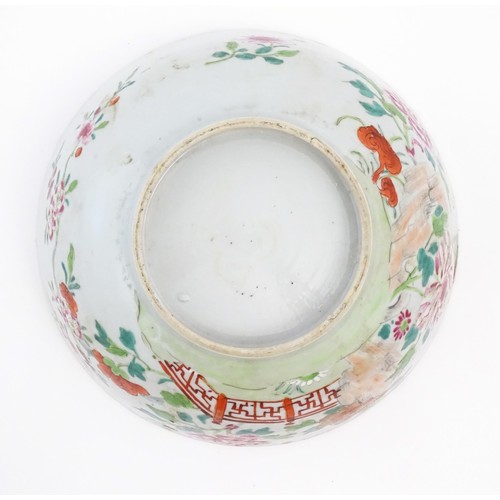 18 - Five Oriental items to include a Chinese famille rose bowl with floral and foliate decoration, a Chi... 