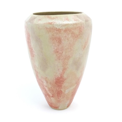 98 - Three items of studio pottery comprising a bowl with a pink glaze and incised decoration by Pearsons... 