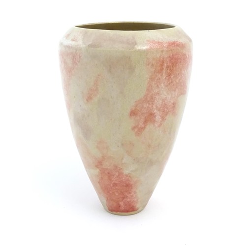 98 - Three items of studio pottery comprising a bowl with a pink glaze and incised decoration by Pearsons... 