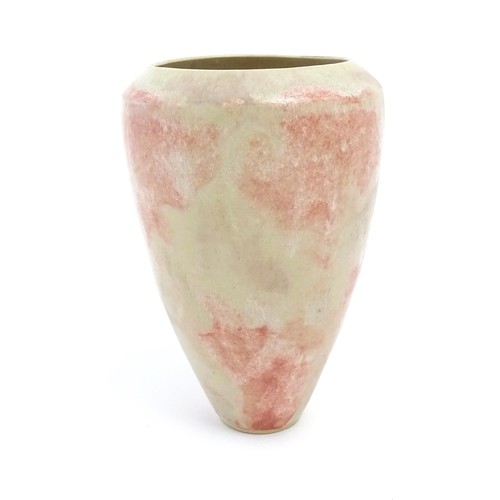 98 - Three items of studio pottery comprising a bowl with a pink glaze and incised decoration by Pearsons... 