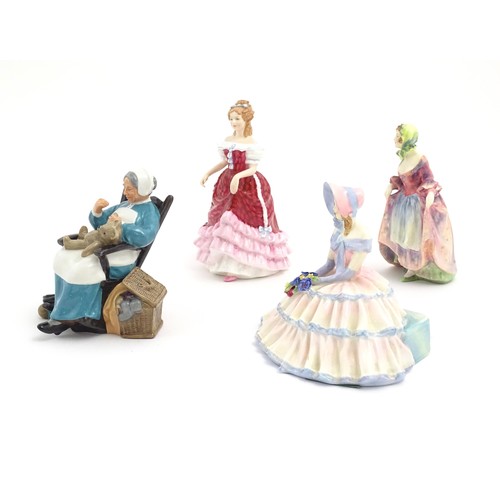 100 - Four Royal Doulton figures comprising Daydreams, no. HN1731; Suzette, no. 2826; Sweet Sixteen, no. H... 