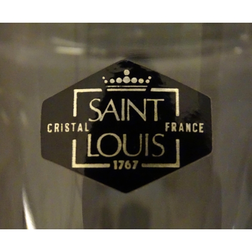 202 - St Louis Glass : A Saint Louis carafe on circular foot. Approx 12