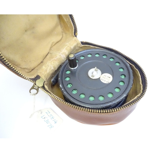 873 - A late 20thC Hardy Bros. St John Mk 2 centre pin fishing reel, stamped with the maker and model name... 