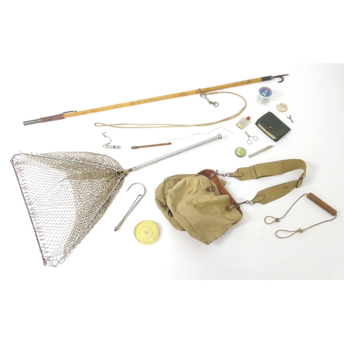 876 - A quantity of mid to late 20thC fishing equipment, comprising a 53