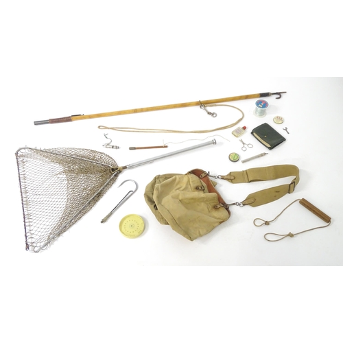 876 - A quantity of mid to late 20thC fishing equipment, comprising a 53