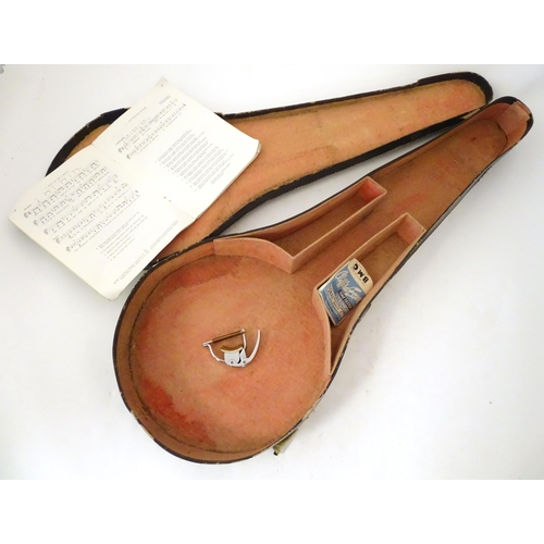 896 - Musical Instruments : a vintage Lyon & Healy (Chicago USA) five-string banjo, with maple neck, steel... 