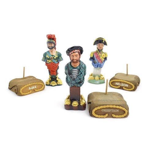 108 - Six Royal Doulton limited edition Ships Figureheads busts comprising Benmore HN2909 (622/950), Chief... 