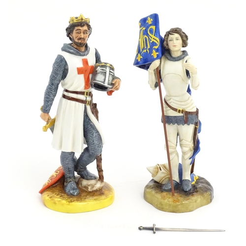 111 - Two Royal Doulton figures comprising Richard the Lionheart, no. HN2675, and Joan of Arc, no. HN3681.... 