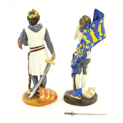 111 - Two Royal Doulton figures comprising Richard the Lionheart, no. HN2675, and Joan of Arc, no. HN3681.... 