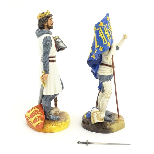 111 - Two Royal Doulton figures comprising Richard the Lionheart, no. HN2675, and Joan of Arc, no. HN3681.... 