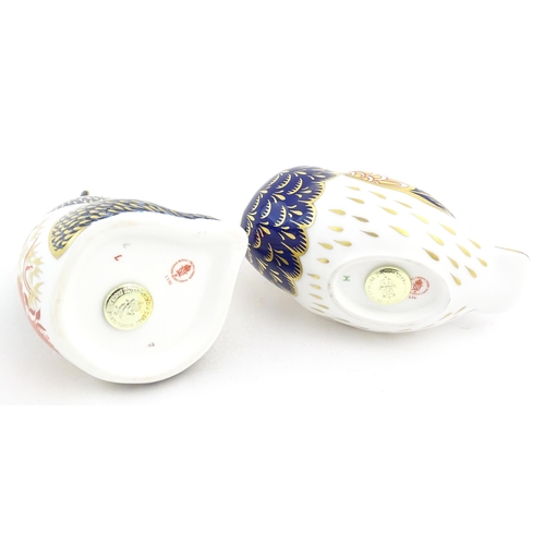 125 - Two Royal Crown Derby paperweights one modelled as a panda bear, the other as an owl. Both marked un... 