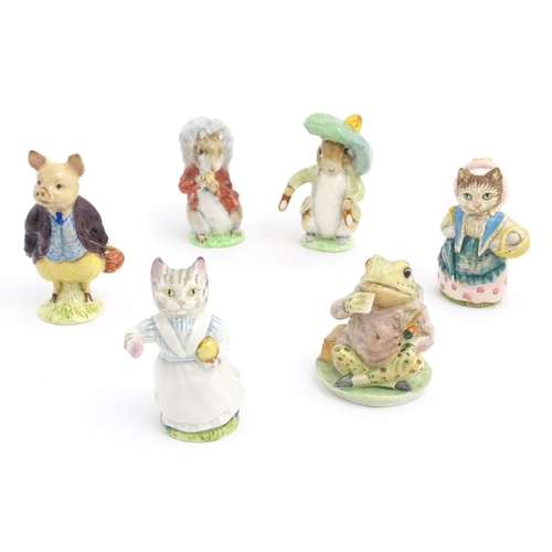 136 - Six Beswick Beatrix Potter figures comprising Benjamin Bunny, Tabitha Twitchit, Cousin Ribby, Mr Jer... 